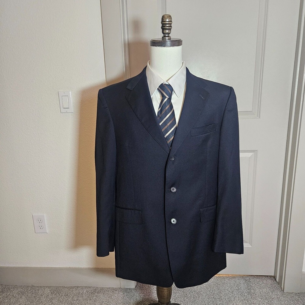 Daniel Cremieux Suit Blazer Sport Coat Men 41R Loro Piana Wool Italy Black